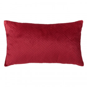 Μαξιλάρι Χειμερινής Διακόσμησης Velvet Μπορντό Ανάγλυφο Σχέδιο 50x30cm