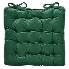 Μαξιλάρι Καρέκλας Χριστουγεννιάτικης Διακόσμησης Πράσινο Velvet Καπιτονέ Λευκό Shepra 40x40cm