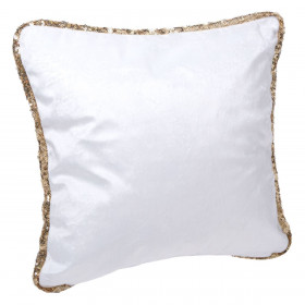 Θήκη Μαξιλαριού Χριστουγεννιάτικης Διακόσμησης Λευκή Velvet Χρυσό Δέντρο Παγιέτες 40x40cm