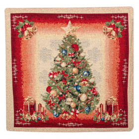 Θήκη Μαξιλαριού Χριστουγεννιάτικης Διακόσμησης Στολισμένο Δέντρο Lurex 40x40cm