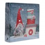 Χριστουγεννιάτικες Χαρτοπετσέτες Άγιος Βασίλης Gnome Κόκκινο Foil Δώρα 33x33cm - 50τμχ.