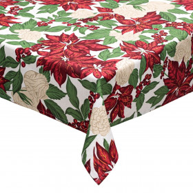 Χριστουγεννιάτικο Διακοσμητικό Τραπεζομάντιλο Εκρού Αλεξανδρινά 180x140cm