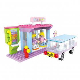 Τουβλάκια Στάση Λεωφορείου με Όχημα &amp 2 Φιγούρες (125 Κομμάτια)