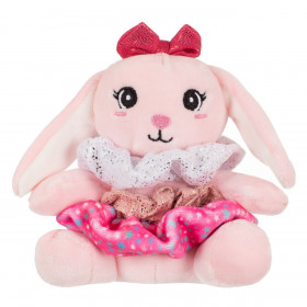 Λούτρινο Λαγουδάκι Ροζ &amp 3 Scrunchies Μαλλιών 13cm 