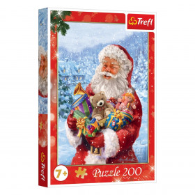 Χριστουγεννιάτικο Παζλ Άγιος Βασίλης που Κρατάει Δώρα σε Χιονισμένο Τοπίο (200 Κομμάτια) - Trefl Χριστουγεννιάτικο Παζλ Άγιος Βασίλης που Κρατάει Δώρα σε Χιονισμένο Τοπίο (200 Κομμάτια) - Trefl