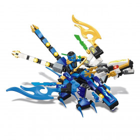 Τουβλάκια Κατασκευών Ninja Μαχητής Μπλε Δράκος (196 Κομμάτια)