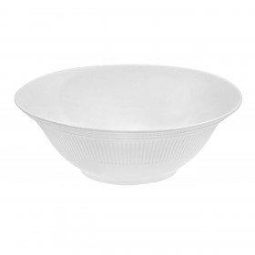 Μπολ Σερβιρίσματος Πορσελάνη Λευκό Σκαλιστό Γραμμές 1650ml
