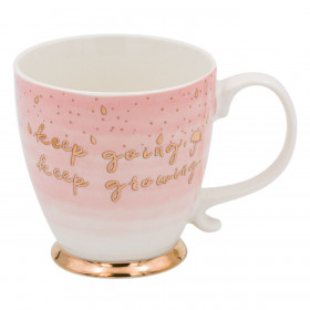 Κούπα Οβαλ New Bone με Πόδι Ροζ Χρυσό Μήνυμα 425 ml