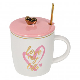 Κούπα New Bone Love my Life με Καπάκι &amp Κουταλάκι 325 ml