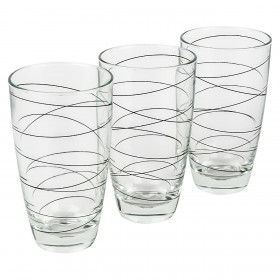 Ποτήρι Νερού Γυάλινο Μαύρη Ρίγα 370 ml. - 3 τμχ. Ποτήρι Νερού Γυάλινο Μαύρη Ρίγα 370 ml. - 3 τμχ.