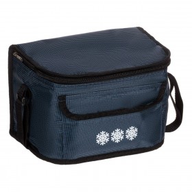 Ισοθερμική Τσάντα Παραλληλόγραμμη Μπλε Καρό με Φερμουάρ 25x18x16 cm