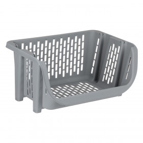 Καλάθι Γκρι Πλαστικό Στοιβαζόμενο 49x36x25 cm