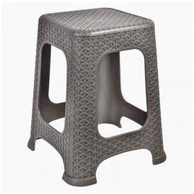 Σκαμπό Πλαστικό Ρατάν Γκρι 36x37x45.5 cm