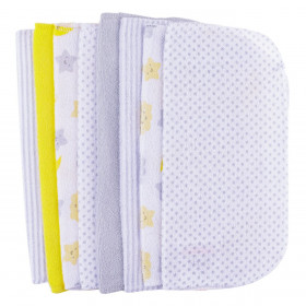 Πανάκια Βρεφικά Γκρι Κίτρινο με Σχέδια 25x25 cm - 8 τμχ.