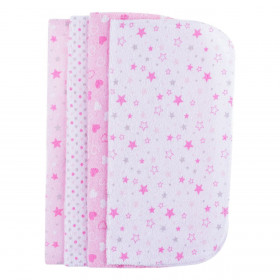 Πανάκια Βρεφικά Ροζ Λευκά με Σχέδια 25x25 cm - 8 τμχ.