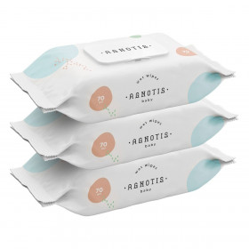Μωρομάντηλα Υποαλλεργικά 70 τμχ Agnotis - 2+1 τμχ.