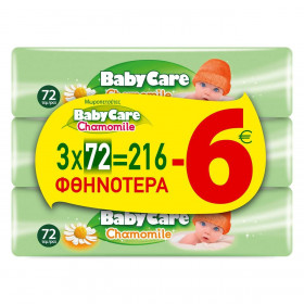 Μωροπετσέτες BABYCARE CHAMOMILE 216 τμχ. 