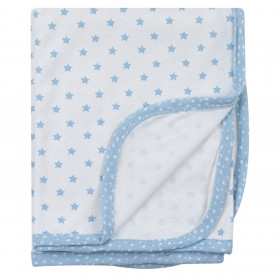 Κουβέρτα Κούνιας Βαμβακερή Εκρού Σιέλ Αστέρια 90x80 cm