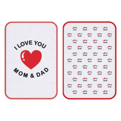 Βρεφικά Σελτεδάκια Λευκά Love Mom Dad 38x57 cm - 2 τμχ.