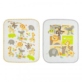 Βρεφικά Σελτεδάκια Λευκά Ζώα της Ζούγκλας 40x60 cm - 2 τμχ.