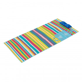 Ψάθα Παραλίας Τσάντα Μονή Πολύχρωμη Ριγέ με Φουσκωτό Μαξιλάρι 180x86 cm