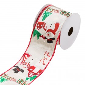 Χριστουγεννιάτικη Διακοσμητική Κορδέλα Δέντρου Λευκή Χιονάνθρωπος 5 m x 63 mm
