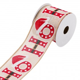 Χριστουγεννιάτικη Διακοσμητική Κορδέλα Δέντρου Μπεζ Κόκκινο 5 m x 63 mm