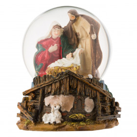 Χριστουγεννιάτικη Διακοσμητική Χιονόμπαλα Φάτνη Γέννησης 9cm