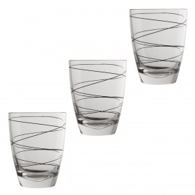 Ποτήρι Νερού Γυάλινο Κοντό Μαύρη Ρίγα 310 ml - 3 τμχ.