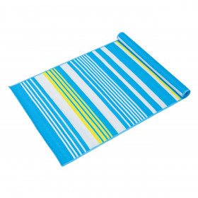 Ψάθα Παραλίας Ρολό Μονή Πλαστική Τυρκουάζ Ριγέ 180x72 cm