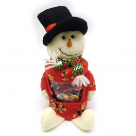 Χριστουγεννιάτικο Βαζάκι με Λούτρινο Χιονάνθρωπο &amp Σοκολατάκια 100 g - Oscar