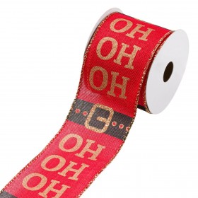 Χριστουγεννιάτικη Διακοσμητική Κορδέλα Δέντρου Κόκκινη Ζώνη Αη Βασίλη 5 m x 63 mm