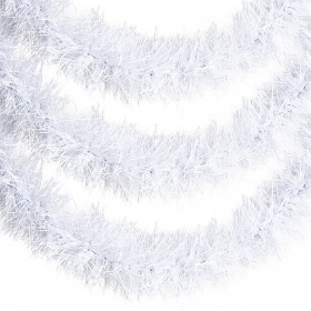Χριστουγεννιάτικη Τρέσα Λευκή Tinsel 3 m x 8 cm