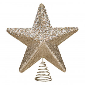 Χριστουγεννιάτικη Κορυφή Δέντρου Αφρώδες Σαμπανί Αστέρι Χιονισμένο 30 cm