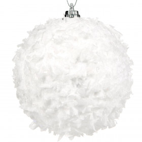 Σετ Χριστουγεννιάτικες Μπάλες Λευκές Σαγρέ 8 cm - 6 τμχ.