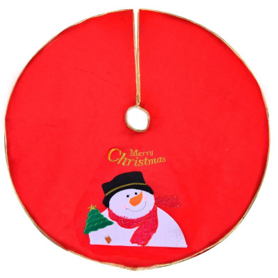 Χριστουγεννιάτικη Ποδιά Δέντρου Κόκκινη Χιονάνθρωπος &quotMerry Christmas&quot 1.03 m