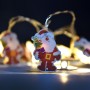 10 Χριστουγεννιάτικα Διακοσμητικά Λαμπάκια Μπαταρίας LED Άγιος Βασίλης 1.65m - Θερμό Λευκό