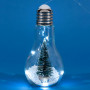 Χριστουγεννιάτικη Διακοσμητική Λάμπα Διάφανη Φωτιζόμενη 5 LED Έλατο Χιόνι 9x18.5 cm
