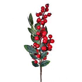 Χριστουγεννιάτικο Διακοσμητικό Κλαδάκι Κόκκινα Ρόδια 50 cm