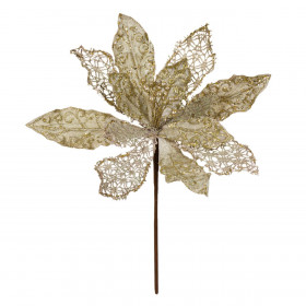 Χριστουγεννιάτικο Διακοσμητικό Αλεξανδρινό Σαμπανί Δαντέλα Glitter 37 cm