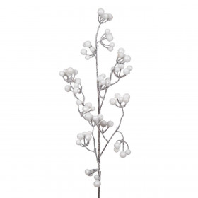 Χριστουγεννιάτικο Κλαδί Μπάλλες Λευκό Glitter 80 εκ.
