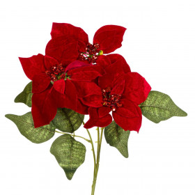 Χριστουγεννιάτικη Ανθοδέσμη Βελουτέ Αλεξανδρινά 44 cm