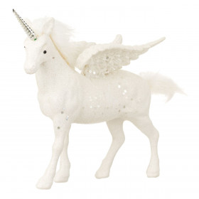 Χριστουγεννιάτικο Διακοσμητικό Μονόκερος Λευκό Glitter 17 cm