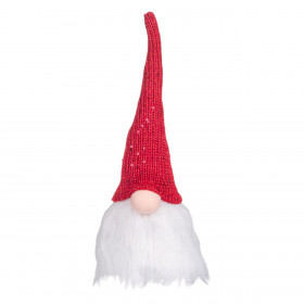 Χριστουγεννιάτικη Διακοσμητική Φιγούρα Άγιος Βασίλης Gnome Κόκκινο Σκουφί με Παγιέτες 30 cm