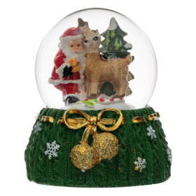 Χριστουγεννιάτικη Διακοσμητική Χιονόμπαλα Άγιος Βασίλης Τάρανδος 9cm