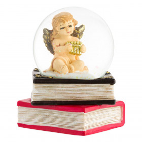 Χριστουγεννιάτικη Διακοσμητική Χιονόμπαλα Αγγελάκι Βιβλία 9cm