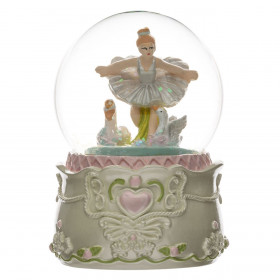 Χριστουγεννιάτικη Διακοσμητική Χιονόμπαλα Μπαλαρίνα Κύκνοι 10cm