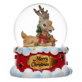 Χριστουγεννιάτικη Διακοσμητική Χιονόμπαλα Τάρανδος 8cm