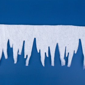 Χριστουγεννιάτικο Διακοσμητικό Banner Χιονιού Λευκό Σταλακτίτες Glitter 2m x 25cm