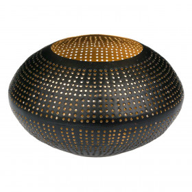 Βάση Ρεσώ Μεταλλική Μαύρη Χρυσή Διάτρητη Dots 14x7cm